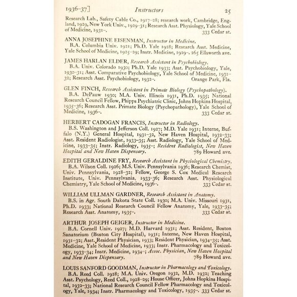 1937 Bulletin Of Yale University School Of Medicine PB Book New Haven #24 E37 - Picture 6 of 6